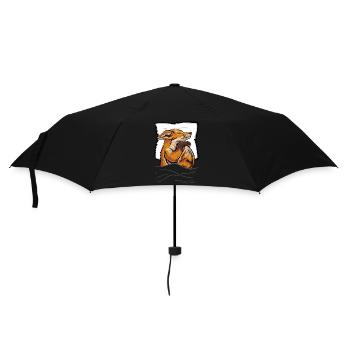 Schlafender Fuchs im Bett - Regenschirm (klein) - Schwarz - Vorne