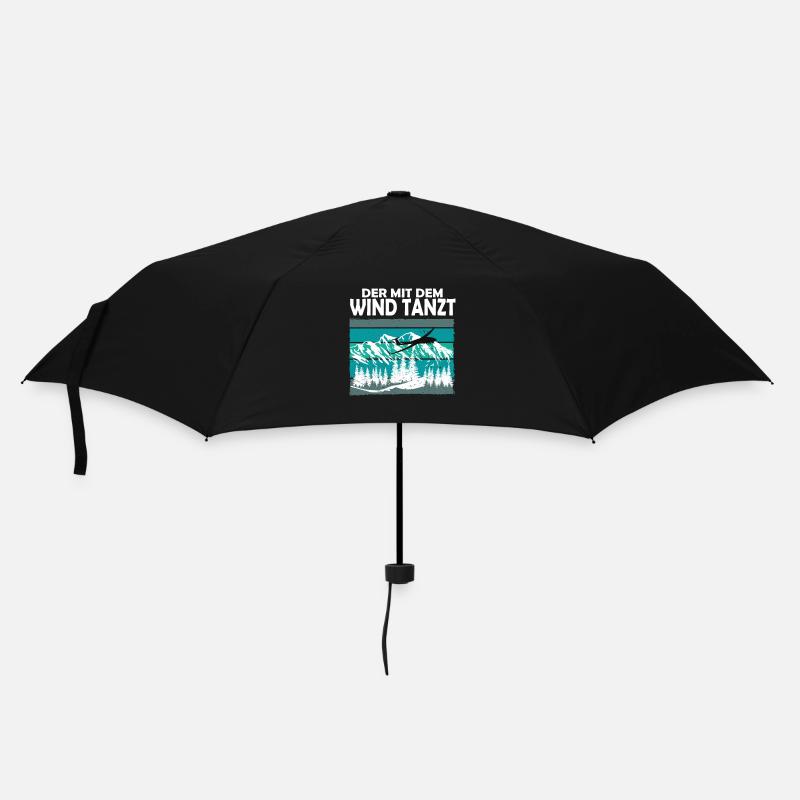 Der mit dem Wind Tanzt - Regenschirm (klein) - Schwarz