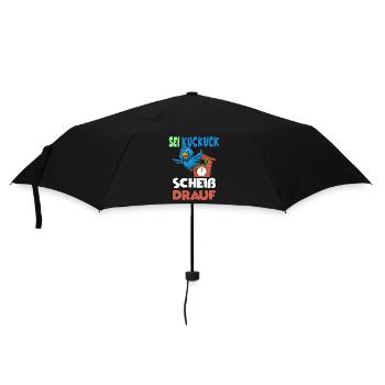 Sei Kuckuck Scheiss drauf - Regenschirm (klein) - Schwarz - Vorne