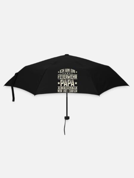 Papa Feuerwehr Vater Vatertag - Regenschirm (klein) - Schwarz