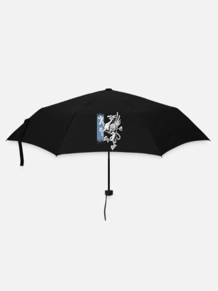 Rostock - stehender Greif - blau weiss - Regenschirm (klein) - Schwarz