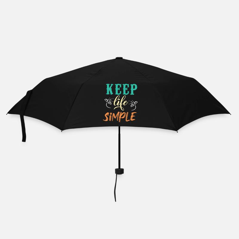 Halten Sie das Leben einfach Motivationsdesign - Regenschirm (klein) - Schwarz