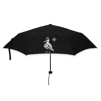 Marin maritime mouette boussole windrose nautique - Parapluie standard - noir - Devant