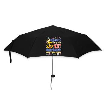 Omg! es ist mein 13. Geburtstag Mädchen Emoticon - Regenschirm (klein) - Schwarz - Vorne