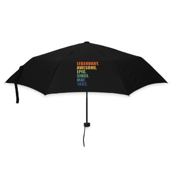 40th Birthday, May 1982, 40 Year Anniversary - Umbrella (small) - black - Front