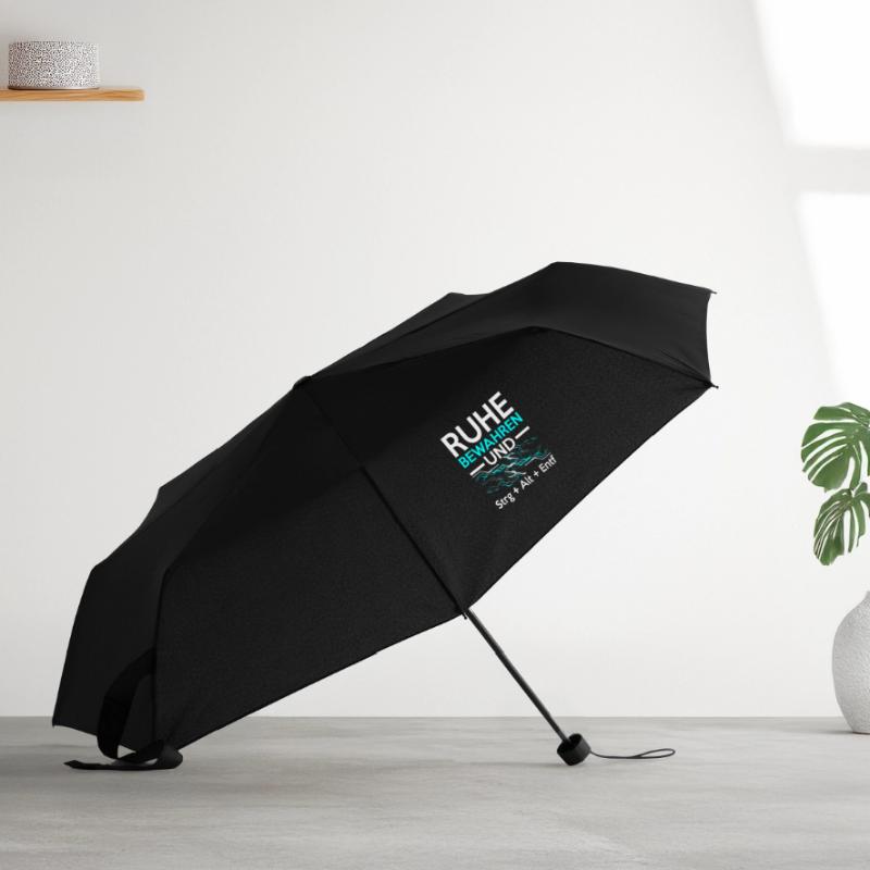Keep Calm and Ctrl + Alt + Del Tech Support Tech Regenschirm (klein)
