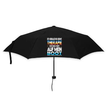 Ich brauch keine Therapie ich muss auf mein Boot - Regenschirm (klein) - Schwarz - Vorne