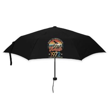 1972 Birthday humor 52 years age perfection - Umbrella (small) - black - Front