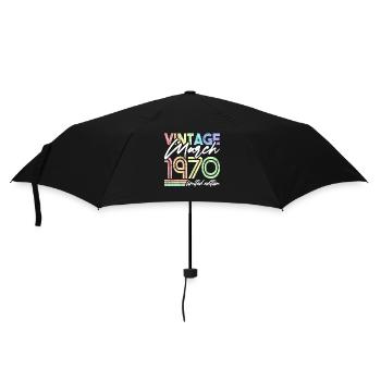 Vintage März 1970 Geburtstag Design für Frauen - Regenschirm (klein) - Schwarz - Vorne