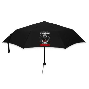 Dampflok Ich Schnarche Nicht Eisenbahn T-Shirt - Regenschirm (klein) - Schwarz - Vorne