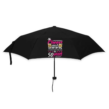 50 Geburtstag Frau - Regenschirm (klein) - Schwarz - Vorne