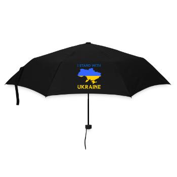 I Stand With Ukraine Flag - Ukraine Strong - Umbrella (small) - black - Front