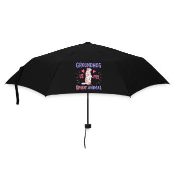 Murmeltier Krafttier - Regenschirm (klein) - Schwarz - Vorne
