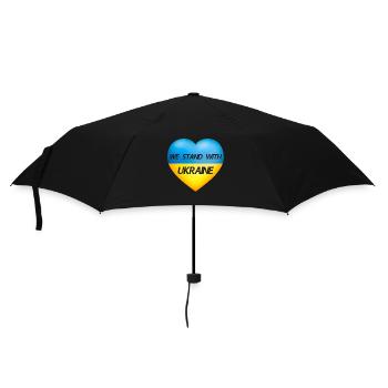 We stand with Ukraine Herz - Flagge der Ukraine - Regenschirm (klein) - Schwarz - Vorne