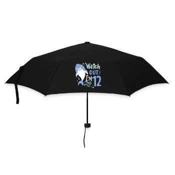 12. Geburtstag ich bin 12 Hai - Regenschirm (klein) - Schwarz - Vorne