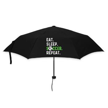 Eat sleep soccer repeat - Umbrella (small) - black - Front