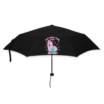Mama Dino Babydino Brontosaurus - Regenschirm (klein) - Schwarz - Vorne