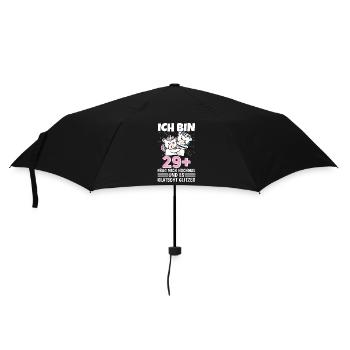Ich bin 29+ Frag mich nochmal und klatscht Glitzer - Regenschirm (klein) - Schwarz - Vorne