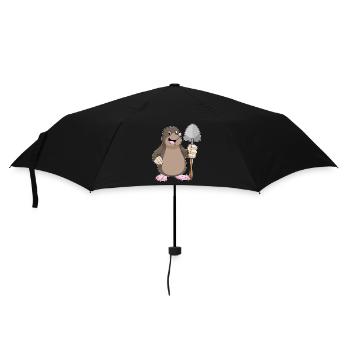 Maulwurf Bergarbeiter Schaufel Bergbau - Regenschirm (klein) - Schwarz - Vorne