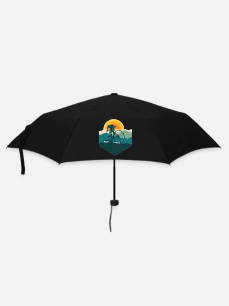 Rennrad - Rennradfahrer - Regenschirm (klein) - Schwarz