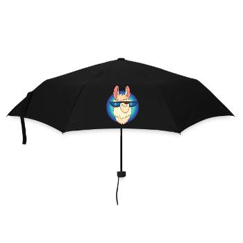 Cool llama with cool glasses - Umbrella (small) - black - Front