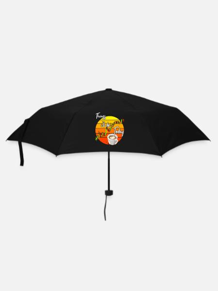 Kaffee und Trading - Regenschirm (klein) - Schwarz