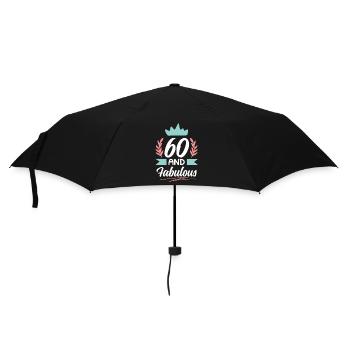 60 und großartig - Regenschirm (klein) - Schwarz - Vorne