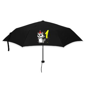 1 Jahr Alt Waschbär Geburtstag - Regenschirm (klein) - Schwarz - Vorne