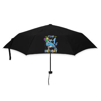 Its My 1st Birthday Blauwal Meerestier - Regenschirm (klein) - Schwarz - Vorne