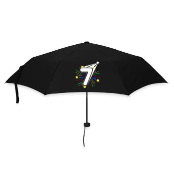 7 years old 7th birthday party number 7 - Umbrella (small) - black - Front