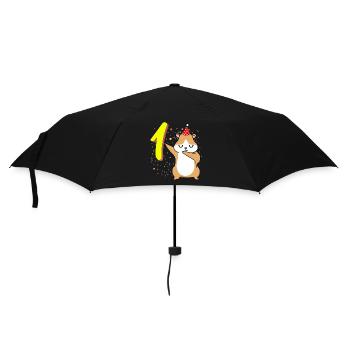 1 Jahr Alt Hamster Geburtstag - Regenschirm (klein) - Schwarz - Vorne