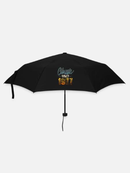 1977 Geburtsjahr Geburtstag Baujahr Vintage - Regenschirm (klein) - Schwarz