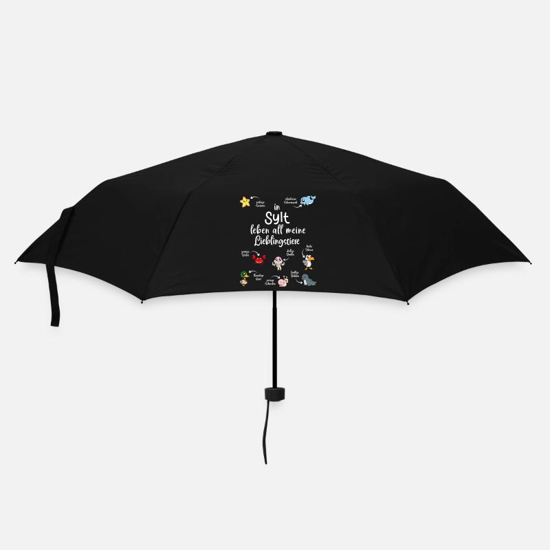 Meine Lieblingstiere in Sylt - Regenschirm (klein) - Schwarz
