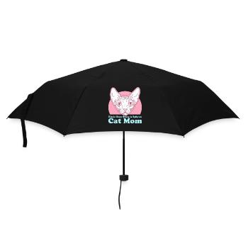 Sphynx Mom | Katzenmama Katzenbesitzer Geschenk - Regenschirm (klein) - Schwarz - Vorne