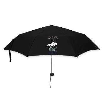 Life is better with horses around, Gift for horses - Umbrella (small) - black - Front