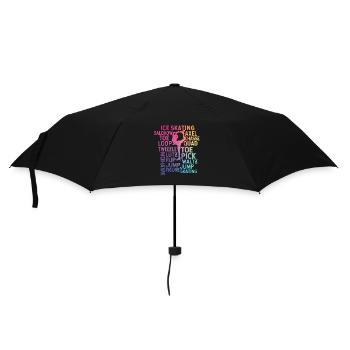Ice Skating Theme Rainbow Typography Funny - Umbrella (small) - black - Front