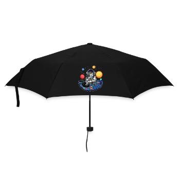 Techno Music Lover Space EDM Astronaut DJ - Umbrella (small) - black - Front