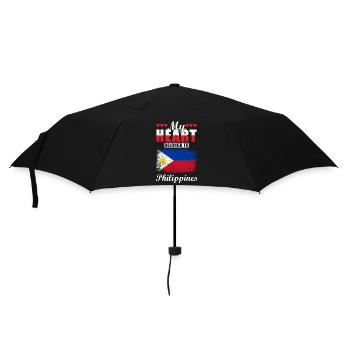My Heart Belongs to Philippines - Regenschirm (klein) - Schwarz - Vorne