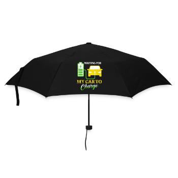 En attendant que ma voiture charge le conducteur de voiture EV Mobili - Parapluie standard - noir - Devant