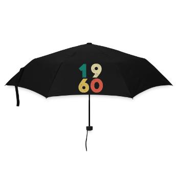 1960 - Jahrgang 1960 Retro Vintage - Regenschirm (klein) - Schwarz - Vorne