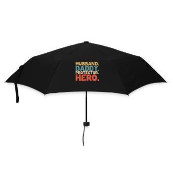 Husband Daddy Protector Hero Papa Father's Day - Umbrella (small) - black - Front