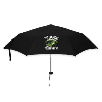 70 Jahre und immer noch ein toller Hecht Angler - Regenschirm (klein) - Schwarz - Vorne