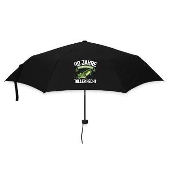 40 Jahre und immer noch ein toller Hecht Angler - Regenschirm (klein) - Schwarz - Vorne
