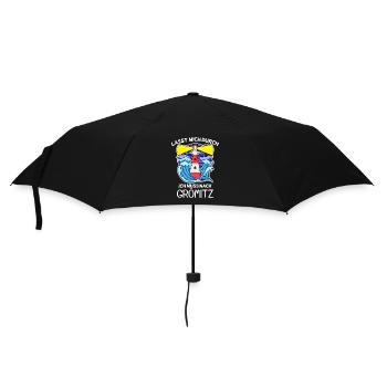 Grömitz Spruch - Regenschirm (klein) - Schwarz - Vorne