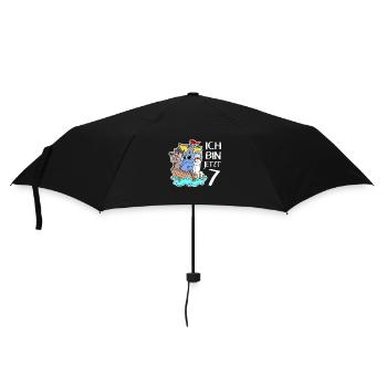 Geburtstag 7 Jahre Piraten Geschenk - Regenschirm (klein) - Schwarz - Vorne
