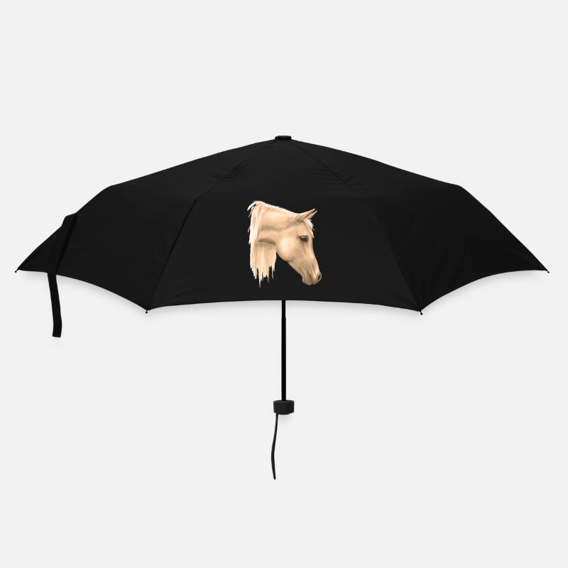 Pferdemotiv - Regenschirm (klein) - Schwarz