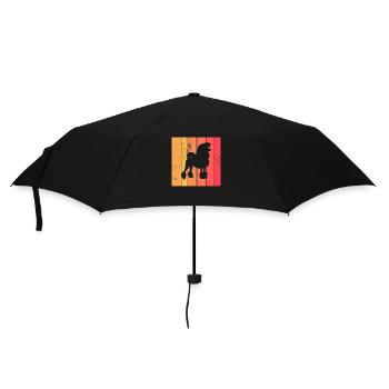 Poodle dog lover Retro vintage Gift idea - Regenschirm (klein) - Schwarz - Vorne