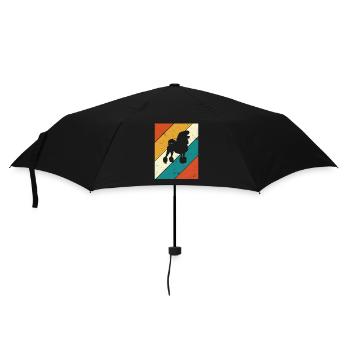 Poodle dog lover Retro vintage Gift idea - Regenschirm (klein) - Schwarz - Vorne