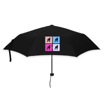 Poodle dog lover Retro vintage Gift idea - Regenschirm (klein) - Schwarz - Vorne
