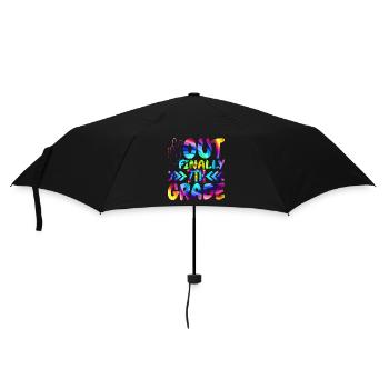 Out Finally 7th grade elementary school students - Umbrella (small) - black - Front